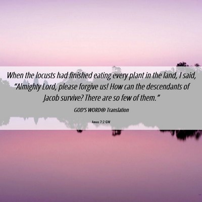 Picture 06 - Amos 7:2 GW - When the locusts had finished eating every plant - Bible Verse Picture