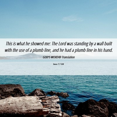 Picture 06 - Amos 7:7 GW - This is what he showed me: The Lord was standing - Bible Verse Picture