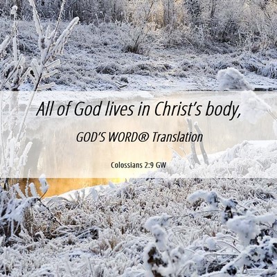 Picture 06 - Colossians 2:9 GW - All of God lives in Christ’s - Bible Verse Picture