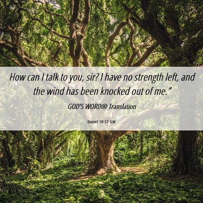 Picture 06 - Daniel 10:17 GW - How can I talk to you, sir? I have no strength - Bible Verse Picture