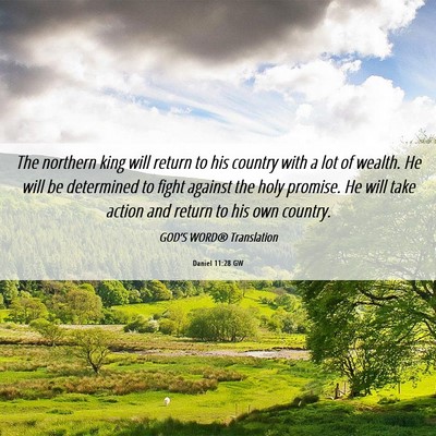 Picture 06 - Daniel 11:28 GW - The northern king will return to his country with - Bible Verse Picture