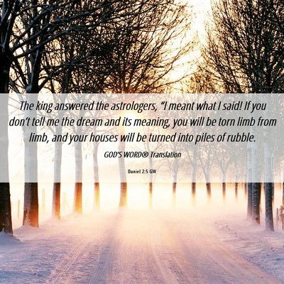 Picture 06 - Daniel 2:5 GW - The king answered the astrologers, “I meant - Bible Verse Picture