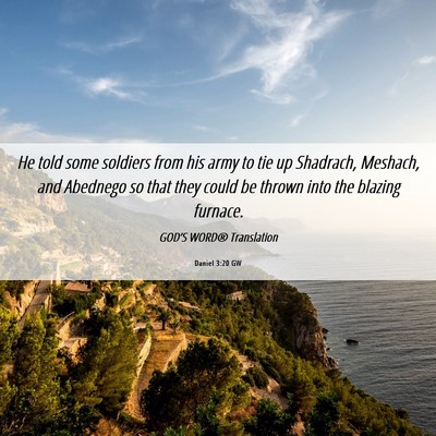Picture 06 - Daniel 3:20 GW - He told some soldiers from his army to tie up - Bible Verse Picture