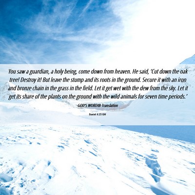 Picture 06 - Daniel 4:23 GW - You saw a guardian, a holy being, come down from - Bible Verse Picture