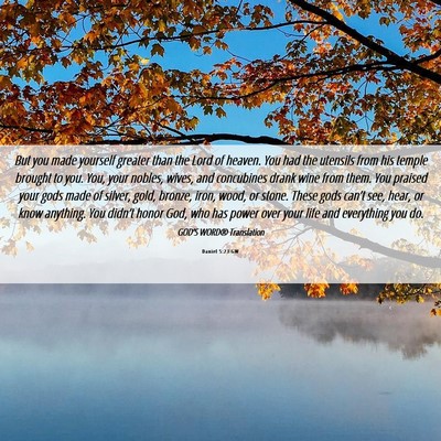 Picture 06 - Daniel 5:23 GW - But you made yourself greater than the Lord of - Bible Verse Picture