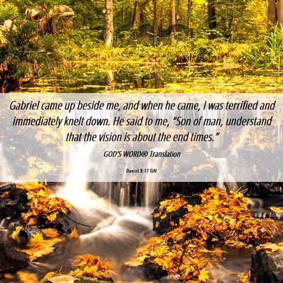 Picture 06 - Daniel 8:17 GW - Gabriel came up beside me, and when he came, I - Bible Verse Picture