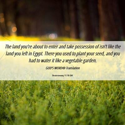 Picture 06 - Deuteronomy 11:10 GW - The land you’re about to enter and take - Bible Verse Picture