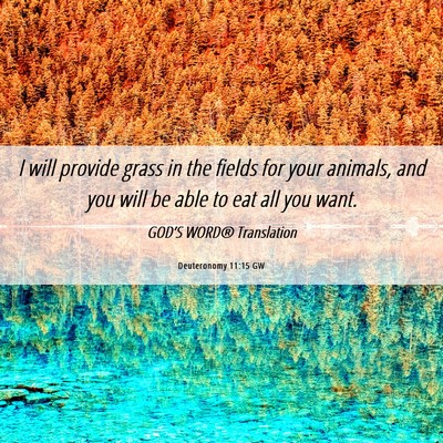 Picture 06 - Deuteronomy 11:15 GW - I will provide grass in the fields for your - Bible Verse Picture