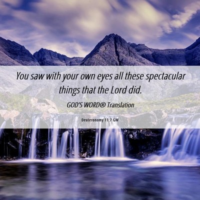 Picture 06 - Deuteronomy 11:7 GW - You saw with your own eyes all these spectacular - Bible Verse Picture