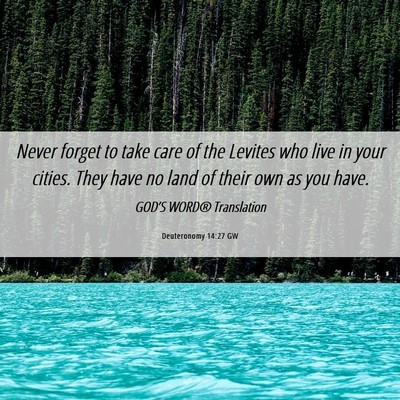 Picture 06 - Deuteronomy 14:27 GW - Never forget to take care of the Levites who live - Bible Verse Picture