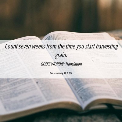 Picture 06 - Deuteronomy 16:9 GW - Count seven weeks from the time you start - Bible Verse Picture