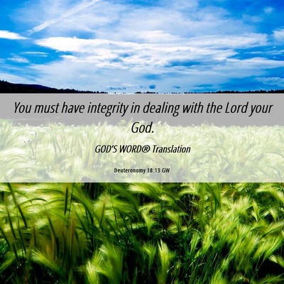 Picture 06 - Deuteronomy 18:13 GW - You must have integrity in dealing with the Lord - Bible Verse Picture