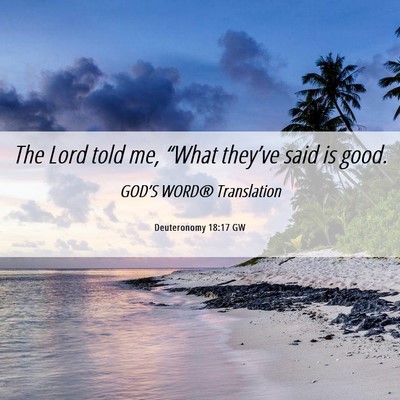 Picture 06 - Deuteronomy 18:17 GW - The Lord told me, “What they’ve said is - Bible Verse Picture