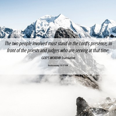 Picture 06 - Deuteronomy 19:17 GW - The two people involved must stand in the - Bible Verse Picture