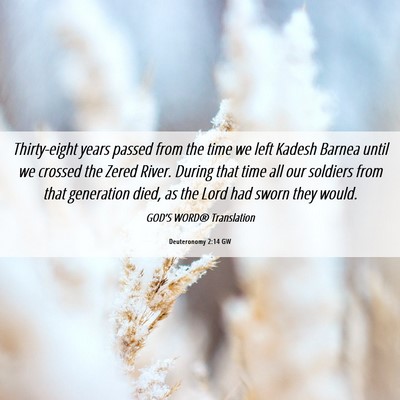 Picture 06 - Deuteronomy 2:14 GW - Thirty-eight years passed from the time we left - Bible Verse Picture