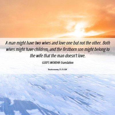 Picture 06 - Deuteronomy 21:15 GW - A man might have two wives and love one but not - Bible Verse Picture