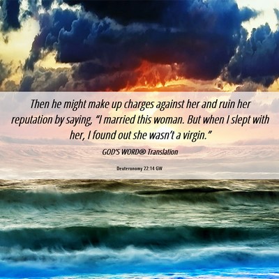 Picture 06 - Deuteronomy 22:14 GW - Then he might make up charges against her and - Bible Verse Picture