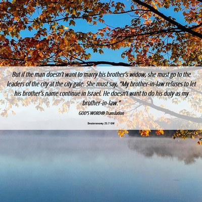 Picture 06 - Deuteronomy 25:7 GW - But if the man doesn’t want to marry his - Bible Verse Picture