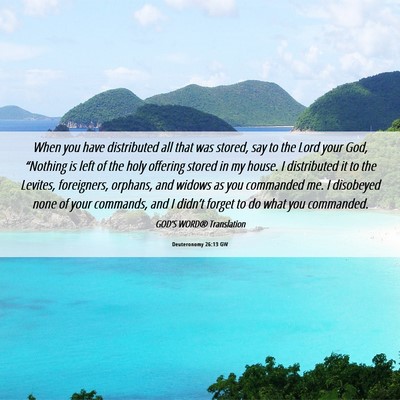 Picture 06 - Deuteronomy 26:13 GW - When you have distributed all that was stored, - Bible Verse Picture