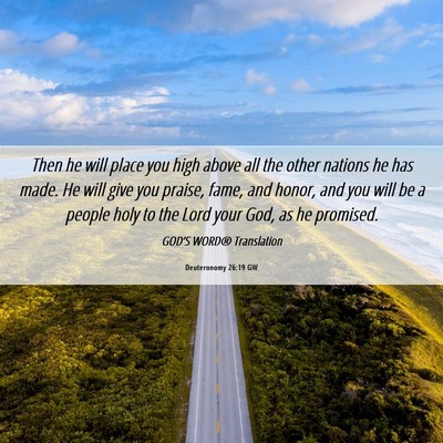 Picture 06 - Deuteronomy 26:19 GW - Then he will place you high above all the other - Bible Verse Picture