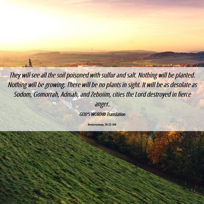 Picture 06 - Deuteronomy 29:23 GW - They will see all the soil poisoned with sulfur - Bible Verse Picture
