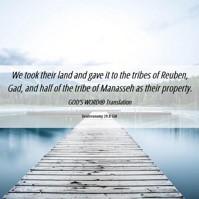 Picture 06 - Deuteronomy 29:8 GW - We took their land and gave it to the tribes of - Bible Verse Picture