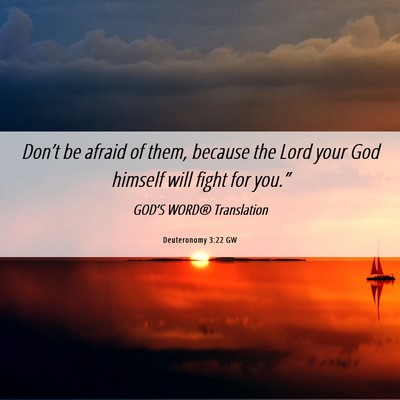 Picture 06 - Deuteronomy 3:22 GW - Don’t be afraid of them, because the Lord your - Bible Verse Picture