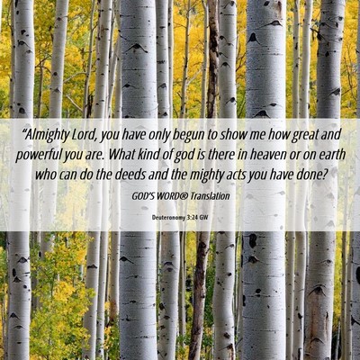 Picture 06 - Deuteronomy 3:24 GW - “Almighty Lord, you have only begun to show me - Bible Verse Picture