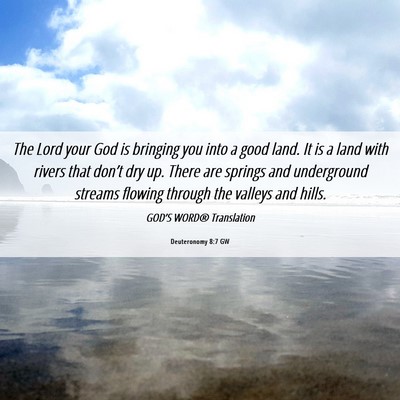 Picture 06 - Deuteronomy 8:7 GW - The Lord your God is bringing you into a good - Bible Verse Picture