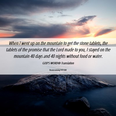 Picture 06 - Deuteronomy 9:9 GW - When I went up on the mountain to get the stone - Bible Verse Picture