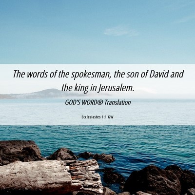 Picture 06 - Ecclesiastes 1:1 GW - The words of the spokesman, the son of David and - Bible Verse Picture