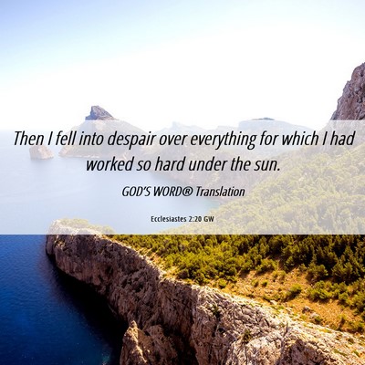 Picture 06 - Ecclesiastes 2:20 GW - Then I fell into despair over everything for - Bible Verse Picture