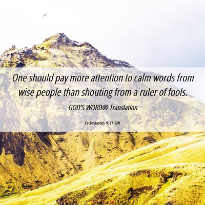 Picture 06 - Ecclesiastes 9:17 GW - One should pay more attention to calm words from - Bible Verse Picture