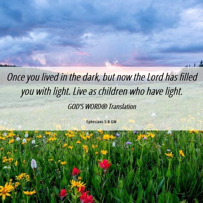 Picture 06 - Ephesians 5:8 GW - Once you lived in the dark, but now the Lord has - Bible Verse Picture