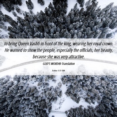 Picture 06 - Esther 1:11 GW - to bring Queen Vashti in front of the king, - Bible Verse Picture