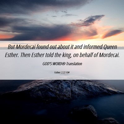Picture 06 - Esther 2:22 GW - But Mordecai found out about it and informed - Bible Verse Picture