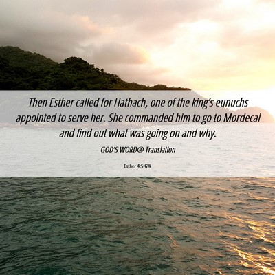 Picture 06 - Esther 4:5 GW - Then Esther called for Hathach, one of the - Bible Verse Picture
