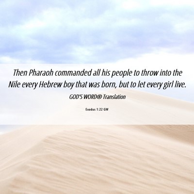 Picture 06 - Exodus 1:22 GW - Then Pharaoh commanded all his people to throw - Bible Verse Picture