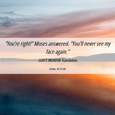 Picture 06 - Exodus 10:29 GW - “You’re right!” Moses answered. “You’ll - Bible Verse Picture