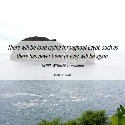 Picture 06 - Exodus 11:6 GW - There will be loud crying throughout Egypt, such - Bible Verse Picture