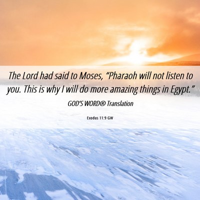 Picture 06 - Exodus 11:9 GW - The Lord had said to Moses, “Pharaoh will not - Bible Verse Picture