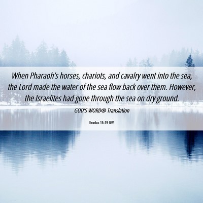 Picture 06 - Exodus 15:19 GW - When Pharaoh’s horses, chariots, and cavalry - Bible Verse Picture