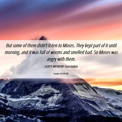Picture 06 - Exodus 16:20 GW - But some of them didn’t listen to Moses. They - Bible Verse Picture