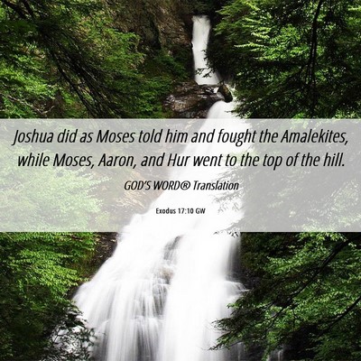 Picture 06 - Exodus 17:10 GW - Joshua did as Moses told him and fought the - Bible Verse Picture