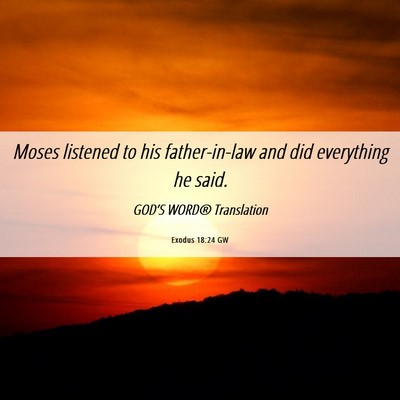 Picture 06 - Exodus 18:24 GW - Moses listened to his father-in-law and did - Bible Verse Picture