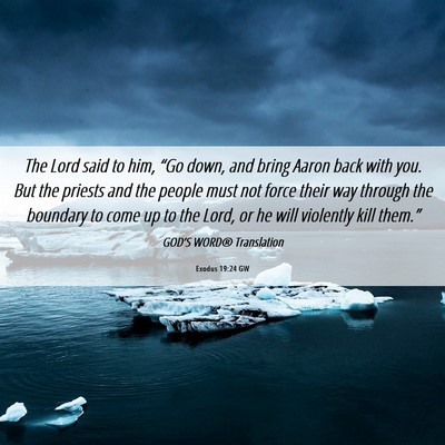 Picture 06 - Exodus 19:24 GW - The Lord said to him, “Go down, and bring Aaron - Bible Verse Picture