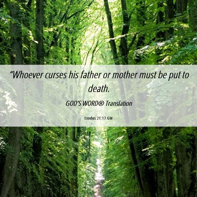 Picture 06 - Exodus 21:17 GW - “Whoever curses his father or mother must be - Bible Verse Picture