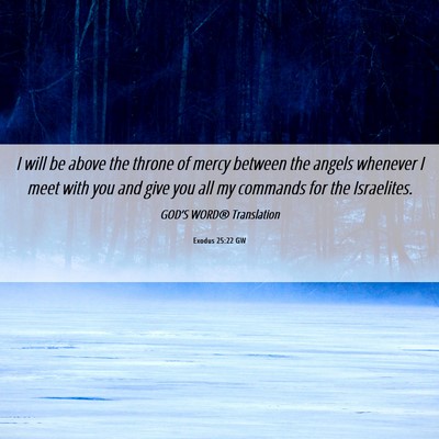 Picture 06 - Exodus 25:22 GW - I will be above the throne of mercy between the - Bible Verse Picture