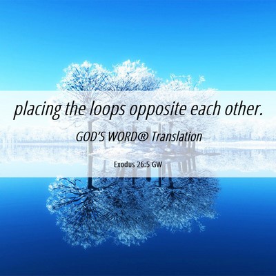 Picture 06 - Exodus 26:5 GW - placing the loops opposite each - Bible Verse Picture