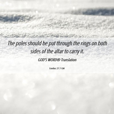 Picture 06 - Exodus 27:7 GW - The poles should be put through the rings on both - Bible Verse Picture